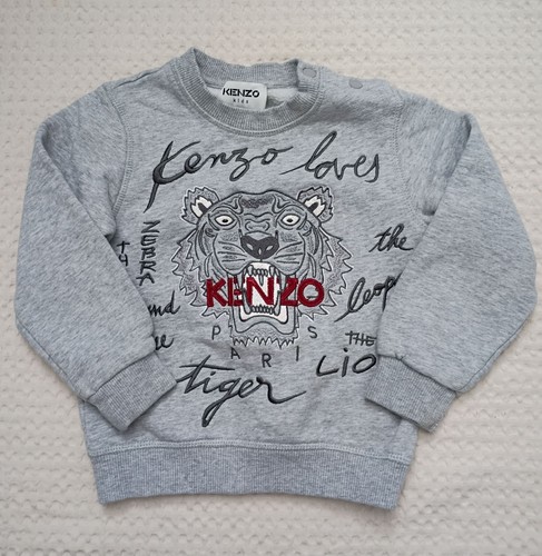Kenzo Gray Tiger Embroidered Sweatshirt