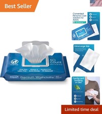 Disposable Aloe Vera Wipes for Adults  50 Count Hypoallergenic Care Solution