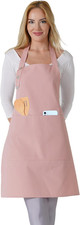 Kitchen Apron Waterdrop Resistant Cotton Apron with Adjustable Aprons for Women