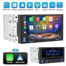 Double DIN Car Radio Stereo CD DVD Player Apple Carplay Android Auto USB AUX BT