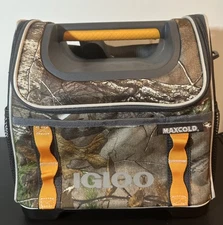 New Igloo Gripper Realtree Camo Hunting Travel Cooler Orange 18 Can capacity