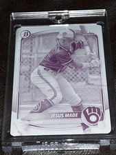 Jesus Made 2025 Bowman  1/1  Magenta Printing Plate #BP-66 Milwaukee Brewers