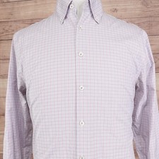 Charles Tyrwhitt Shirt Mens 17 35 Red Blue Check Non-Iron Extra Slim Button Down