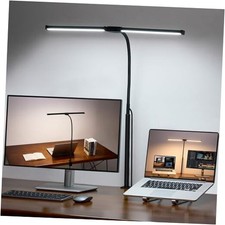 LED Desk Lamp for Home Office, Double Head Architect Light with Black Pro
