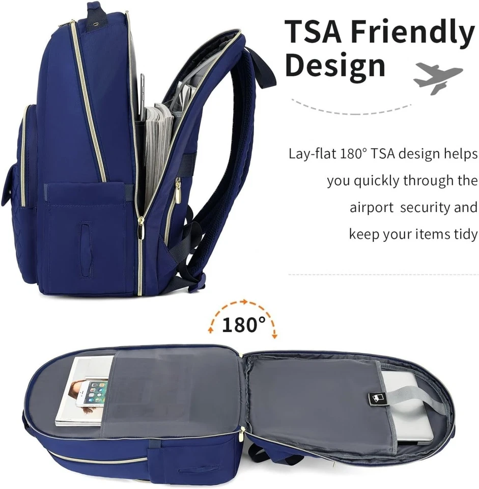 Rucksack Damen 15,6 Zoll Studenten Schulrucksack uni Arbeit Office - Bild 4 von 4