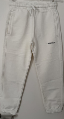 Off-White Kids Jogginghose Größe 8 Elfenbein Schwarz Baumwolle Streifen