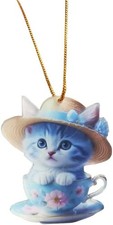 2d Flat Acrylic Car Hanging Ornament Rearview Mirror Charm Or Chri Color Cat