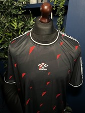 Umbro Carling Football Shirt Black Red Mens Large Festival Ibiza Holiday