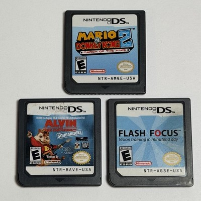 Lot Of 3 Nintendo DS Video Games Only Mario VS Donkey Kong 2 Alvin Chipmunks VG