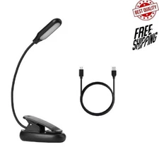 USB Rechargeable LED Book Light – Flexible Clip-On Reading Lamp for Bed & Travel