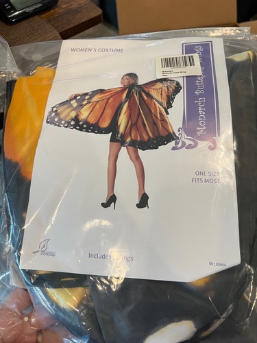 Seasons adult monarch butterfly cape wings one size costume Halloween cosplay - Picture 2 of 3