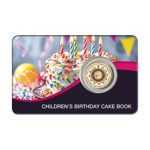 2025 $2 Children's Birthday Cake Book Coloured UNC Coin - Carded