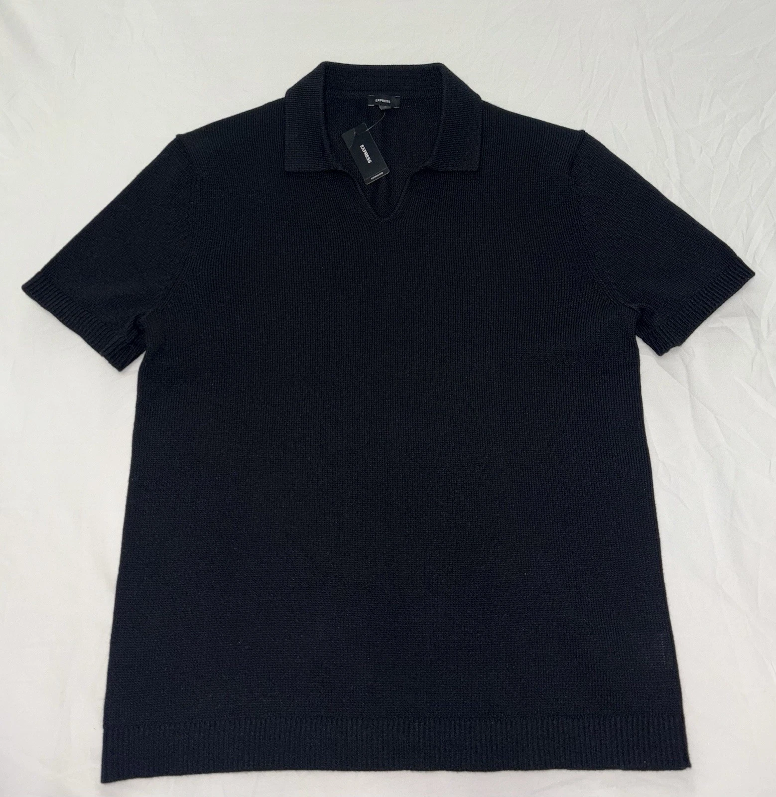 Express Ribbed Johnny Collar Sweater Polo Shirt Size Medium