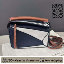 LOEWE Two-Tone Navy & White Puzzle Bag - Desi...