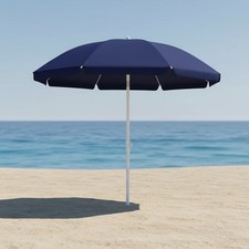 Compact and Stylish 6' Outdoor Canopy Umbrella with Tear-Resistant Fabric - Navy