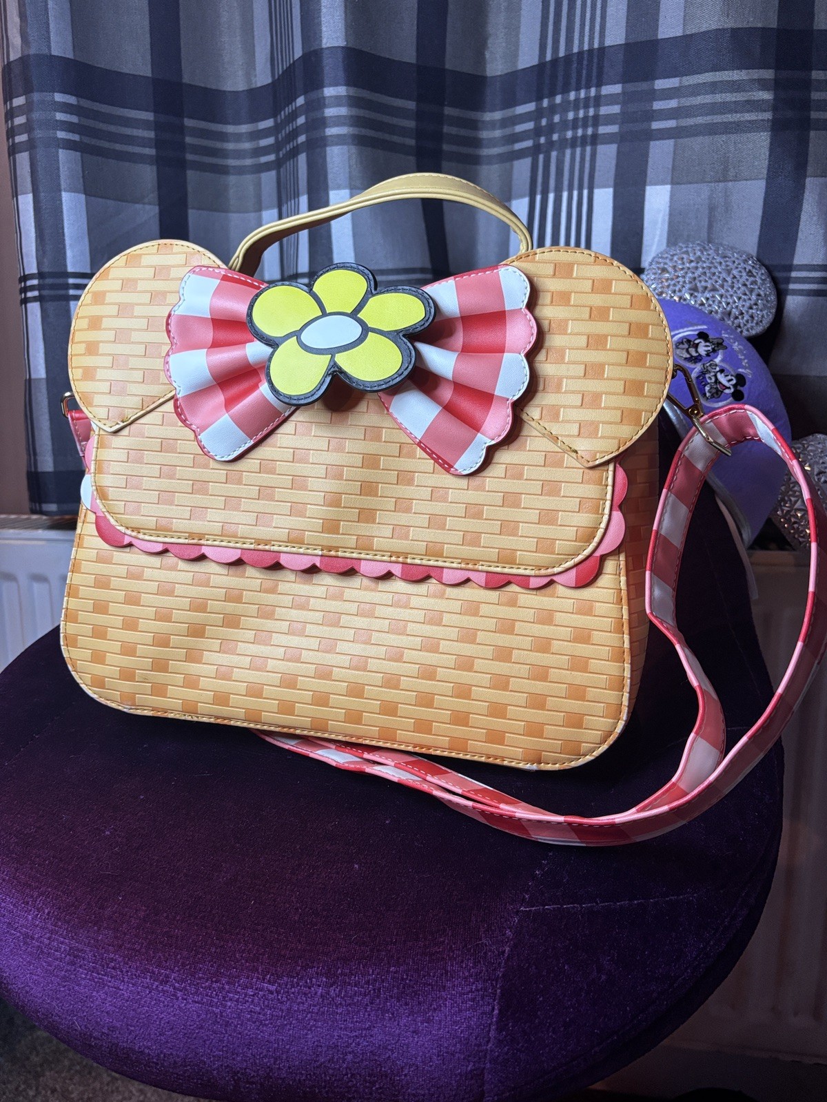 Disney Loungefly Minnie Mouse Picnic Basket Crossbody Bag
