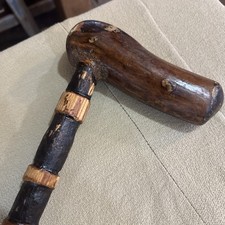 36.5 Vintage Folk Art Walking Stick Cane.