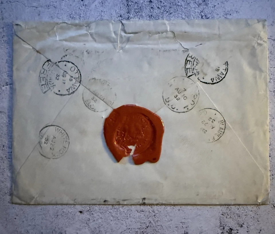 1932 Canadá OHMS cubierta registrada Ottawa-BC sello de cera departamento de asuntos exteriores Foto 2 de 4