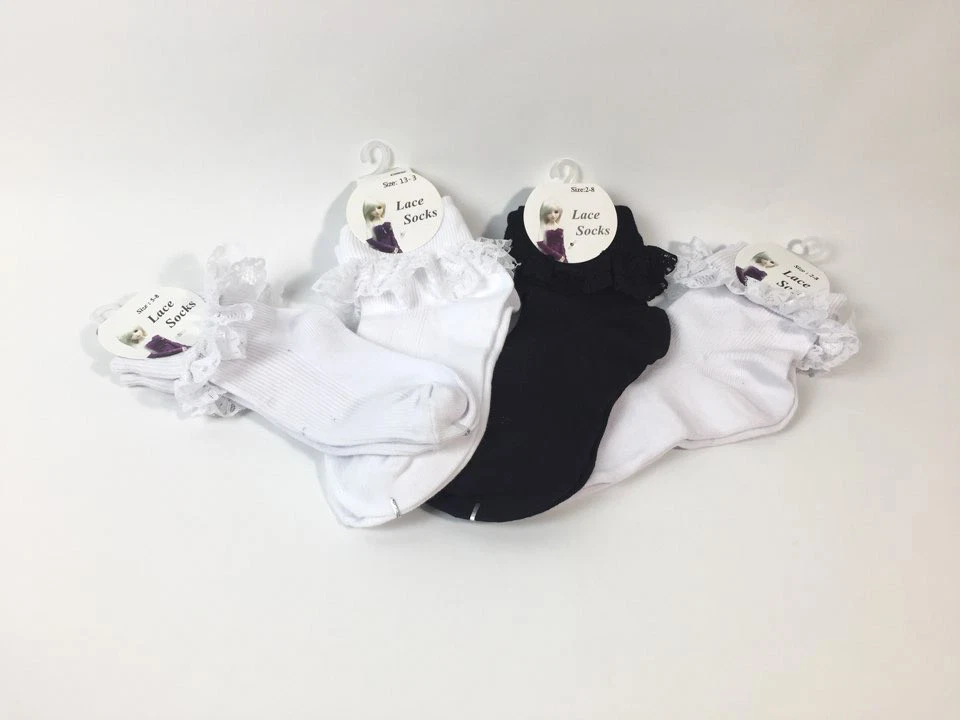 Frilly Lace Socks for Girls and Ladies School Socks Dance Socks SINGLE PAIR