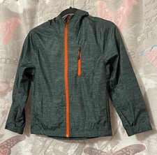 HAWKE CO Sport Lightweight Windbreaker Hoodie Jacket Youth Sz 7 Green Plaid