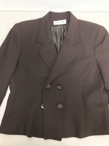 Christian Dior Women's Double Breasted Brown Blazer Jacket - Picture 15 of 20