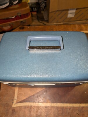 Étui à Cosmétiques Vintage Samsonite – Bleu, Forme Train, Bagagerie Ancienne