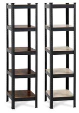 2 Ètagère Rangement Meuble Charge Lourde Metallique 5 Tablettes Rayonnage Garage