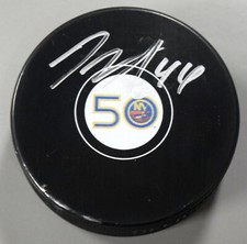 Jean-Gabriel Pageau Signed New York Islanders 50th Anniversary Logo Hockey Puck