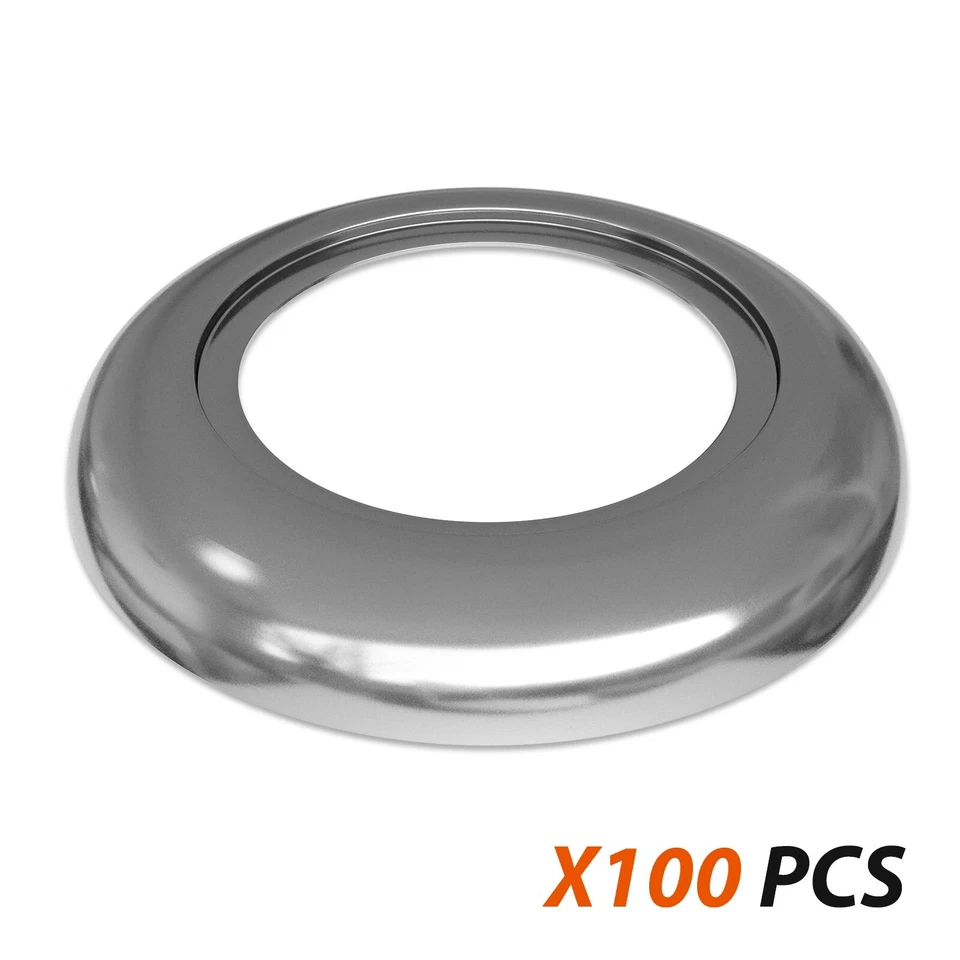 100PCS 3/4" Round Chrome Trim Ring Bezel For 3/4" 12V LED Side Marker Lights Car - Image 3 of 4