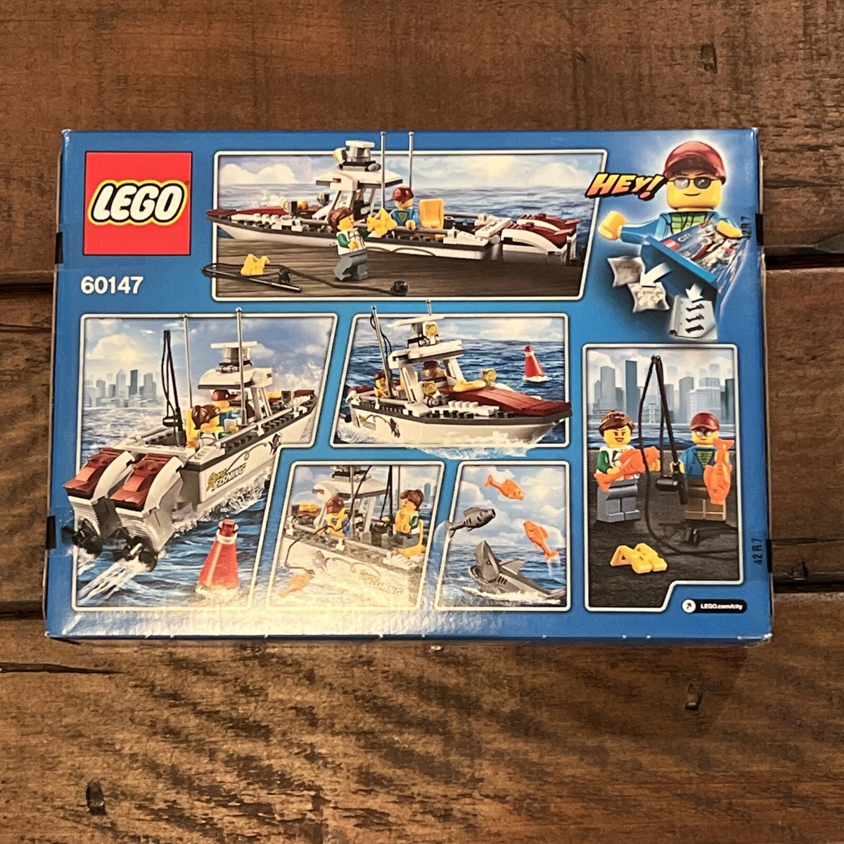 LEGO City 60147 Fishing Boat Fish Shark New In Sealed Box