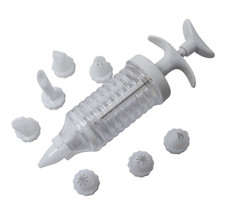 CAKE DECORATING ICING PIPING CREAM SYRINGE TUBE TIPS 8 NOZZLES SET TOOL BAKING