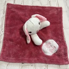 Allura Jewlery Inc Bless This Baby Pink Bunny Security Blanket Lovey Preowned