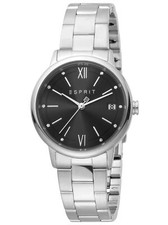 Esprit Kaya Ladies Silver Black Uhr Damenuhr Edelstahl Datum silber ES1L181M0085