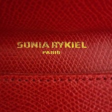 Sonia Rykiel Paris Vintage Red Handbag With Gold Accents And Sr Gold Intials