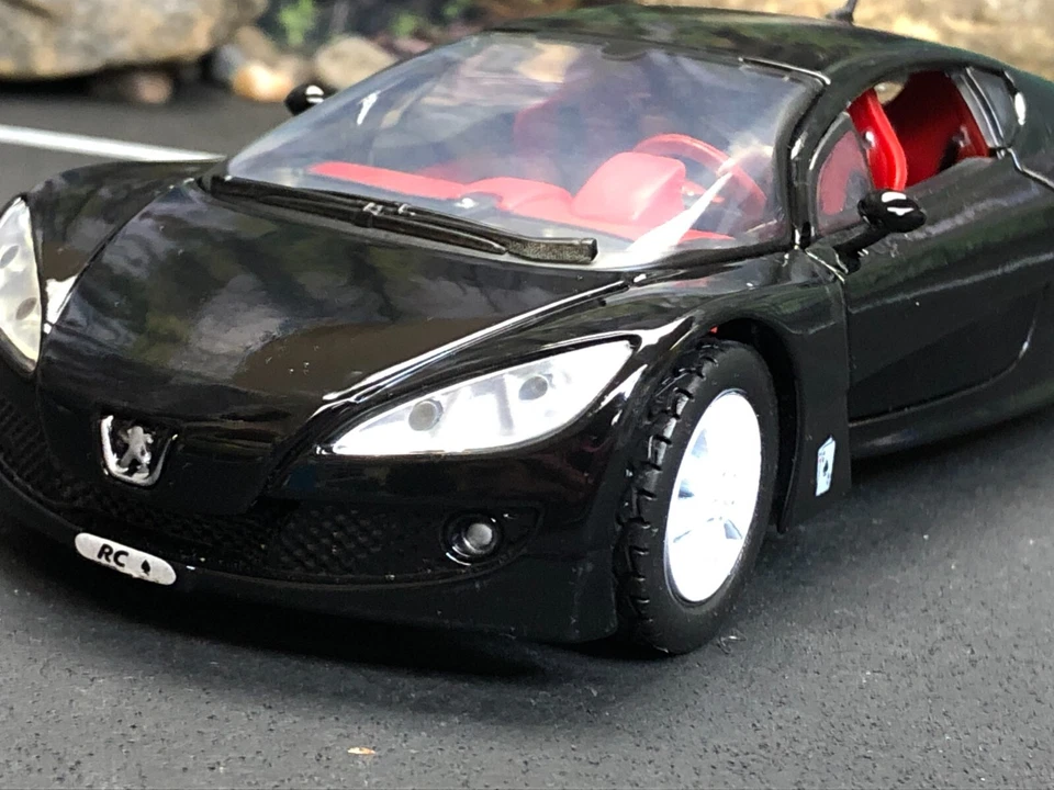 1:24 Diecast Coche MOTORMAX NEGRO PEUGEOT AC Ace Tarjetas Nº 73287 sin caja Foto 3 de 4