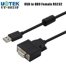 4.9Ft USB to DB9 Female RS232 Converter USB-A DB9-F RS-232 Cable Serial Adapter