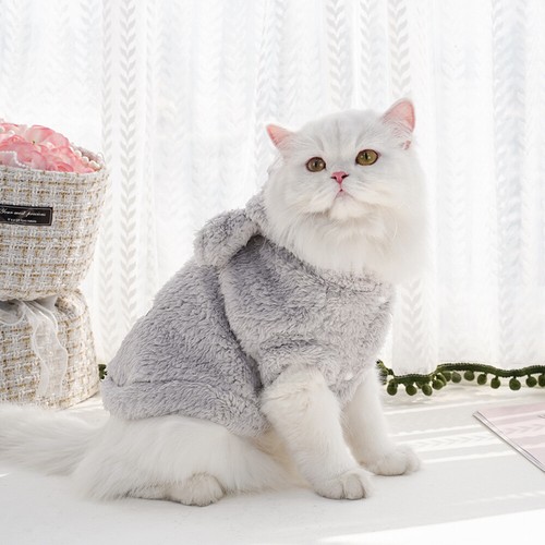 Flannel Dog Hoodies Winter Pet Dog Clothes Jacket Cute Beat Ear Dog Sweater - Picture 22 of 27