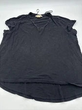Michael Kors T-Shirt Women 1X Black Solid  V-neck…#10804