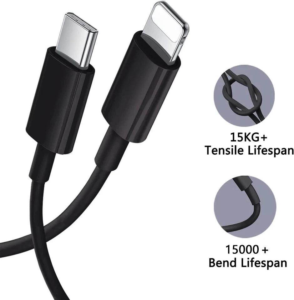 2-PACK 3/6FT Fast Charger Cable Type USB-C Cord For iPhone 13/12 Pro Max/Mini/11 - Image 4 of 4