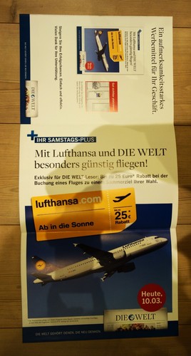 LUFTHANSA Kiosk Aushangplakat 2012 Werbung Reklame Luftfahrt Plakat Poster flyer