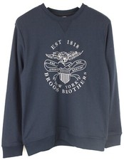 BROOKS BROTHERS Red Fleece Sweatshirt Men's SMALL Pullover Oversized Dark Blue