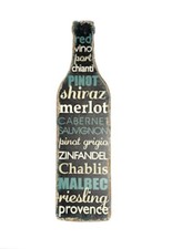 Fetco Distressed Wooden Wine Bottle Wall Art 5  x18  