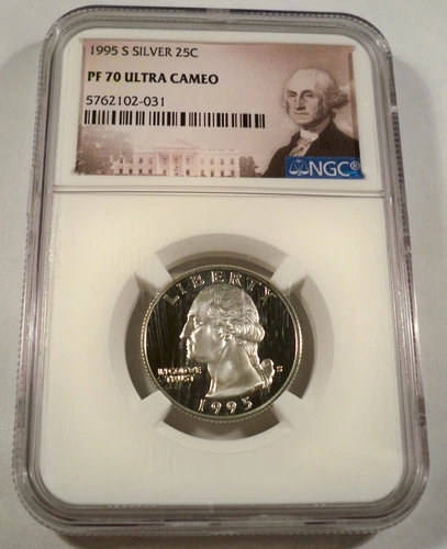 1995-S 25c SILVER NGC PF70UCAM WASHINGTON QUARTER PROOF ULTRA CAMEO PR 70 DC