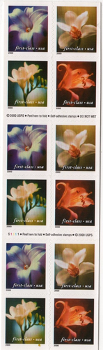 Scott #3457e 4 Flowers Booklet of 20 Stamps - MNH - Picture 2 of 2