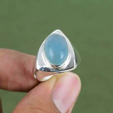 Natural Aquamarine Gemstone Ring 925 Sterling Silver Ring Available In Ring Size