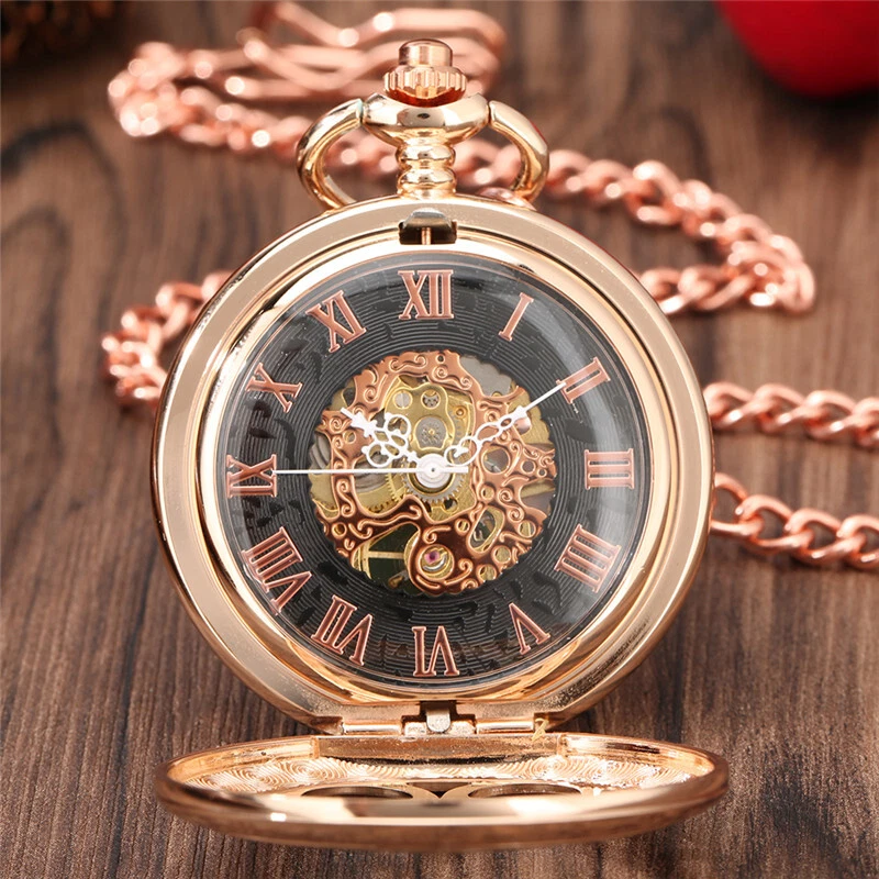 Rose gold pocket watch deals