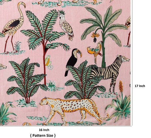 Indian Animal Tiger Print Pure Cotton Fabric Dressmaking Running Craft By 5 Yard - Picture 5 of 7