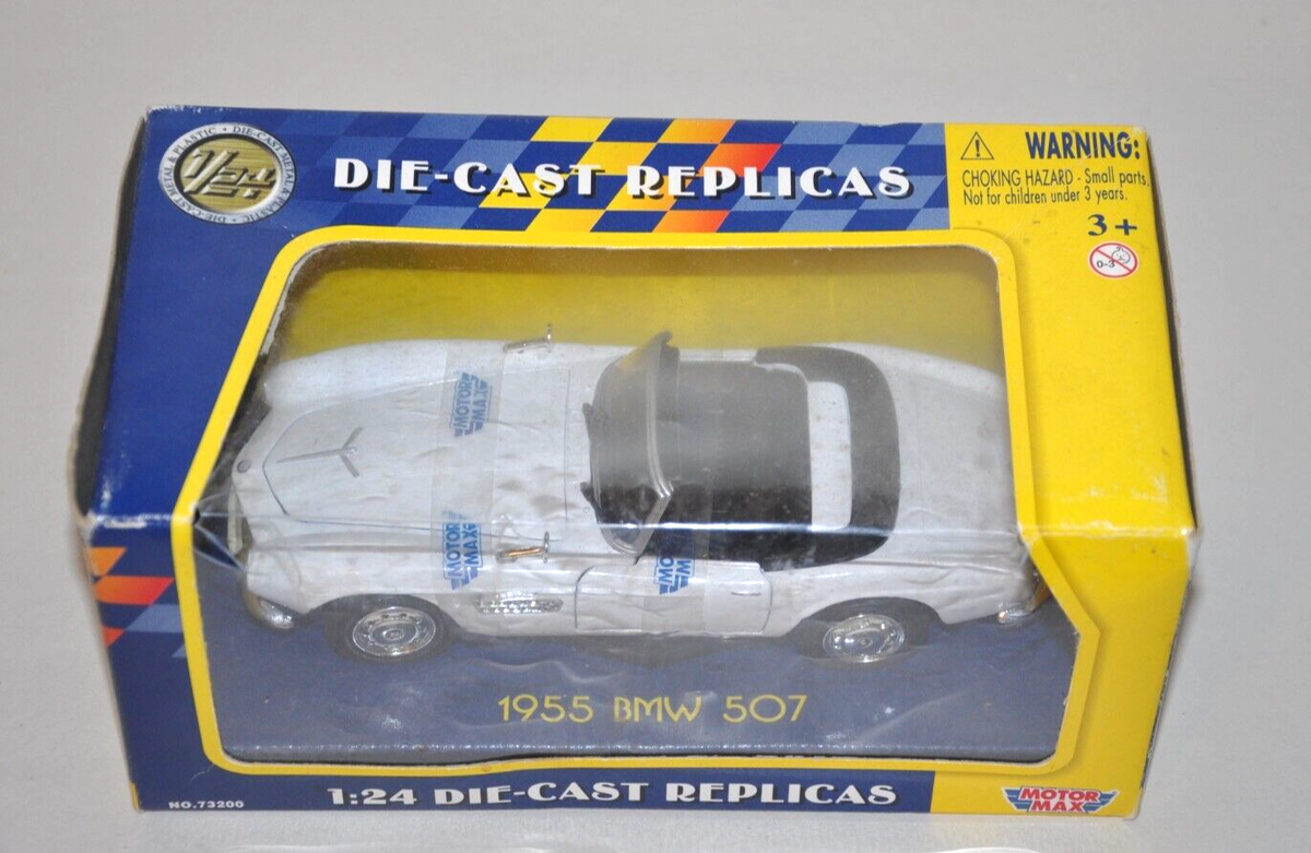 MOTOR MAX 1955 BMW 507 Convertible 1:24 DIECAST 73200 Used w/ Box Motormax