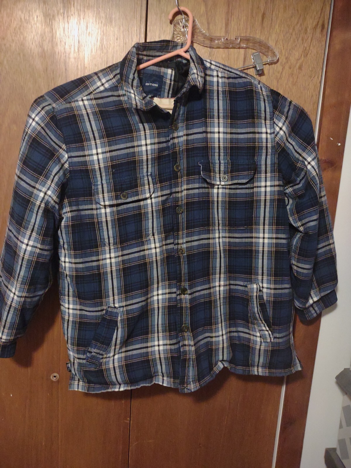 Basic Editions Mens Sacket Jacket Flannel XL Quil… - image 1