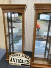65590     PAIR   of    Matching    Oak Curio China Cabinets — photo 8